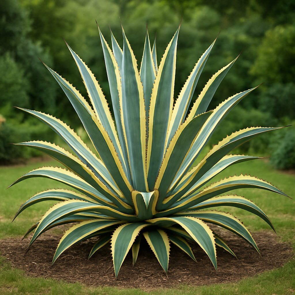 Agave panaché, Agave Americana Variegata - Agave panaché, Agave Americana Variegata