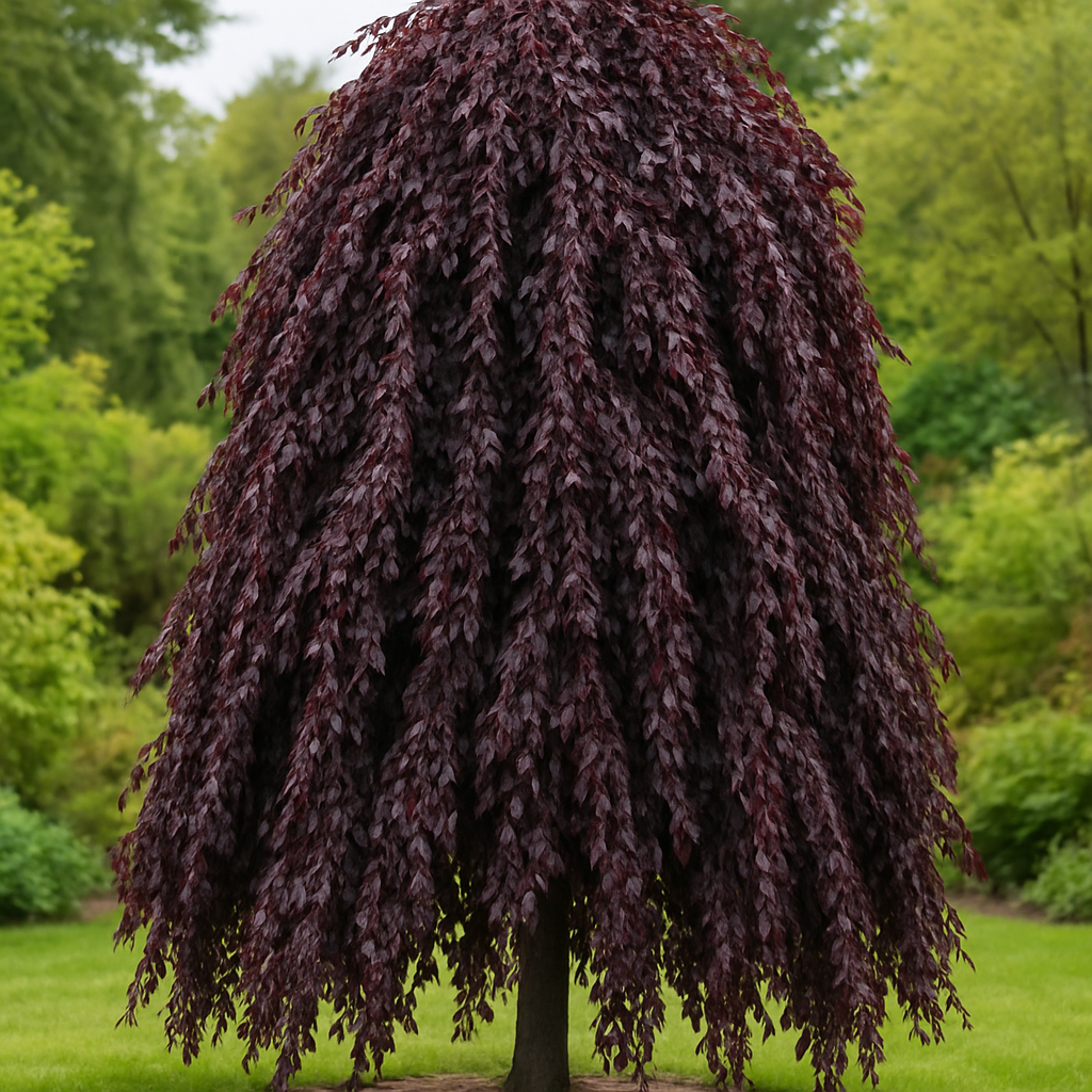 Hêtre pourpre pleureur, Fagus Sylvatica Purpurea Pendula, Purple Fountain - Hêtre pourpre pleureur, Fagus Sylvatica Purpurea Pendula, Purple Fountain